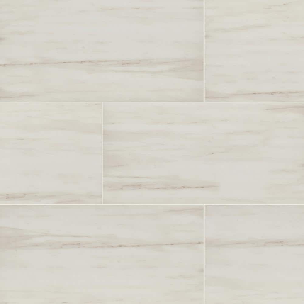 MSI Mirage Greige 16 in. x 32 in. Polished Marble Look Porcelain