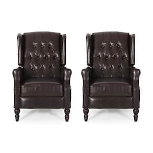 Walter Brown Faux Leather Standard (No Motion) Recliner with Power Reclining (Set of 2)