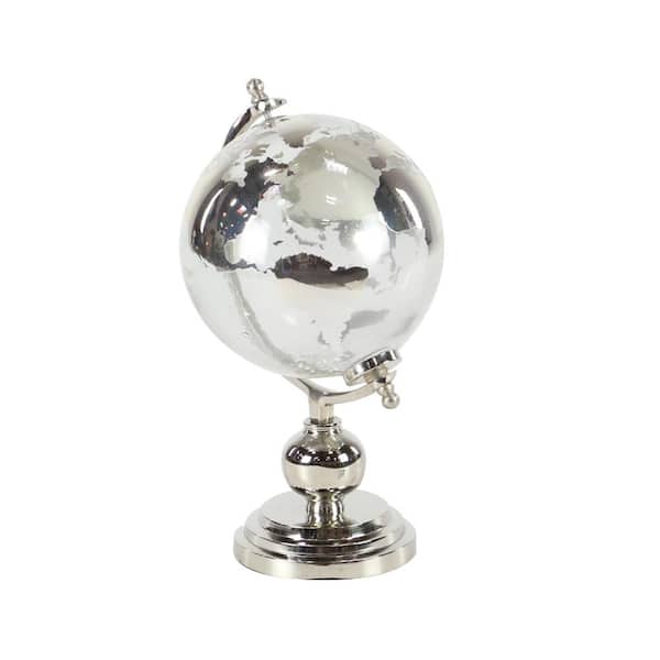 Litton Lane 13 in. Silver Glass Traditional Decorative Globe