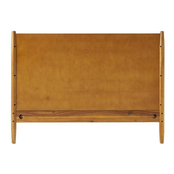 Benjara Ozzy Natural Brown Wood Frame Twin Size Panel Bed