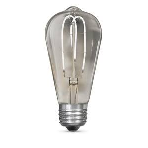 40-Watt Equivalent ST19 Dimmable M Shape Filament Clear Glass Vintage Edison LED Light Bulb, Daylight