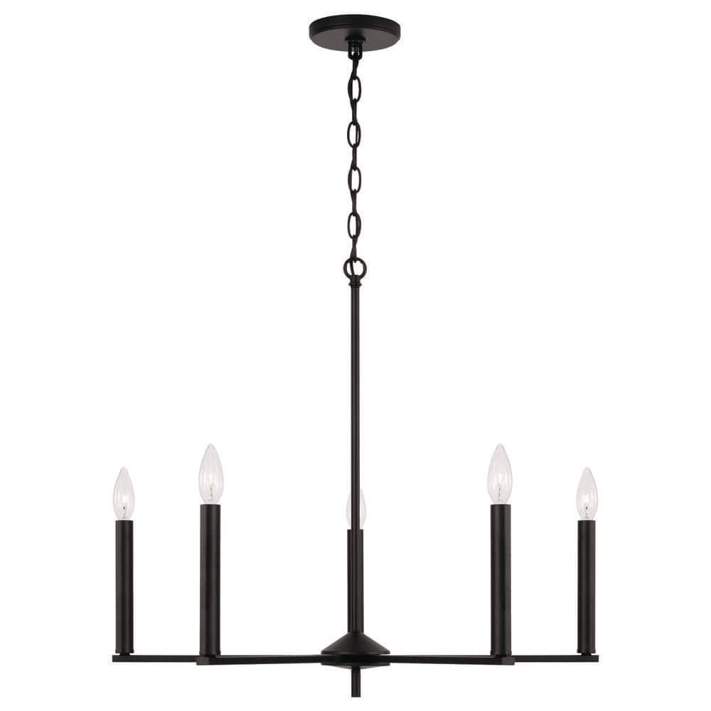 Portman 5-Light Matte Black 27.75 in. W x 24 in. H Chandelier price history on PriceWatchPro