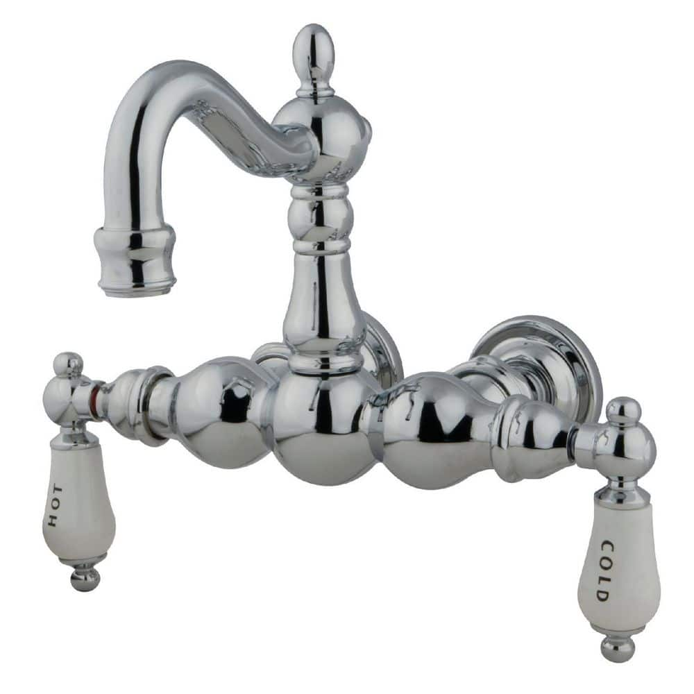 Kingston Brass Vintage 2-Handle Wall-Mount Clawfoot Tub Faucets in ...