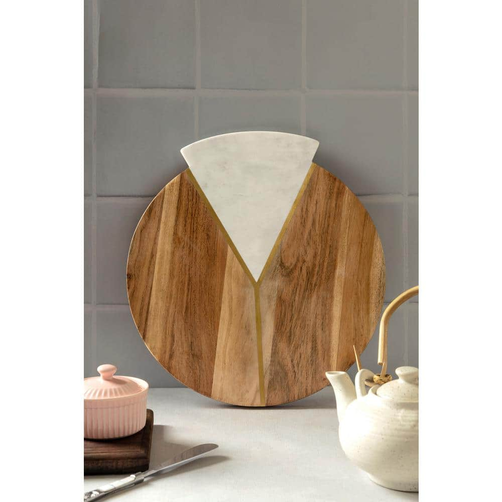 Small Marble and Wood Cutting Board