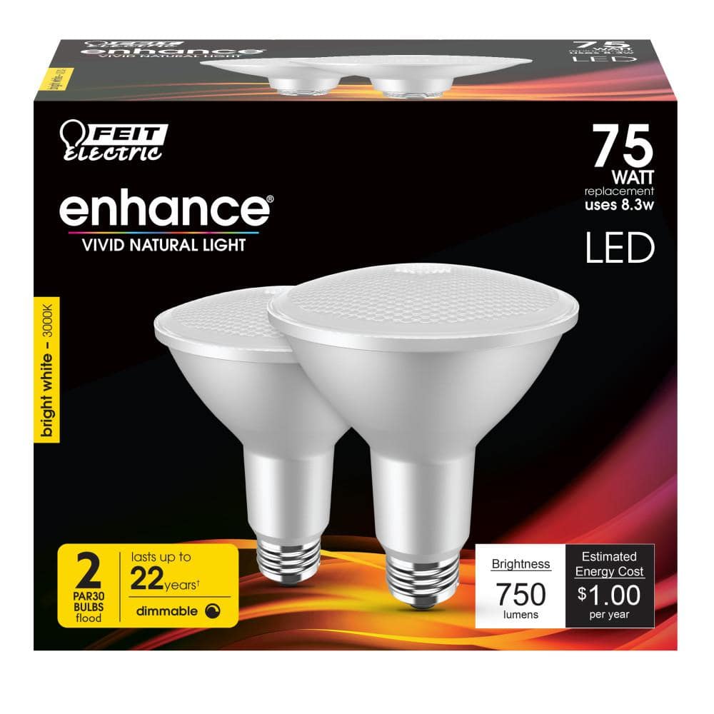 Bright White Dimmable LED Flood Light Bulbs 75W Equivalent