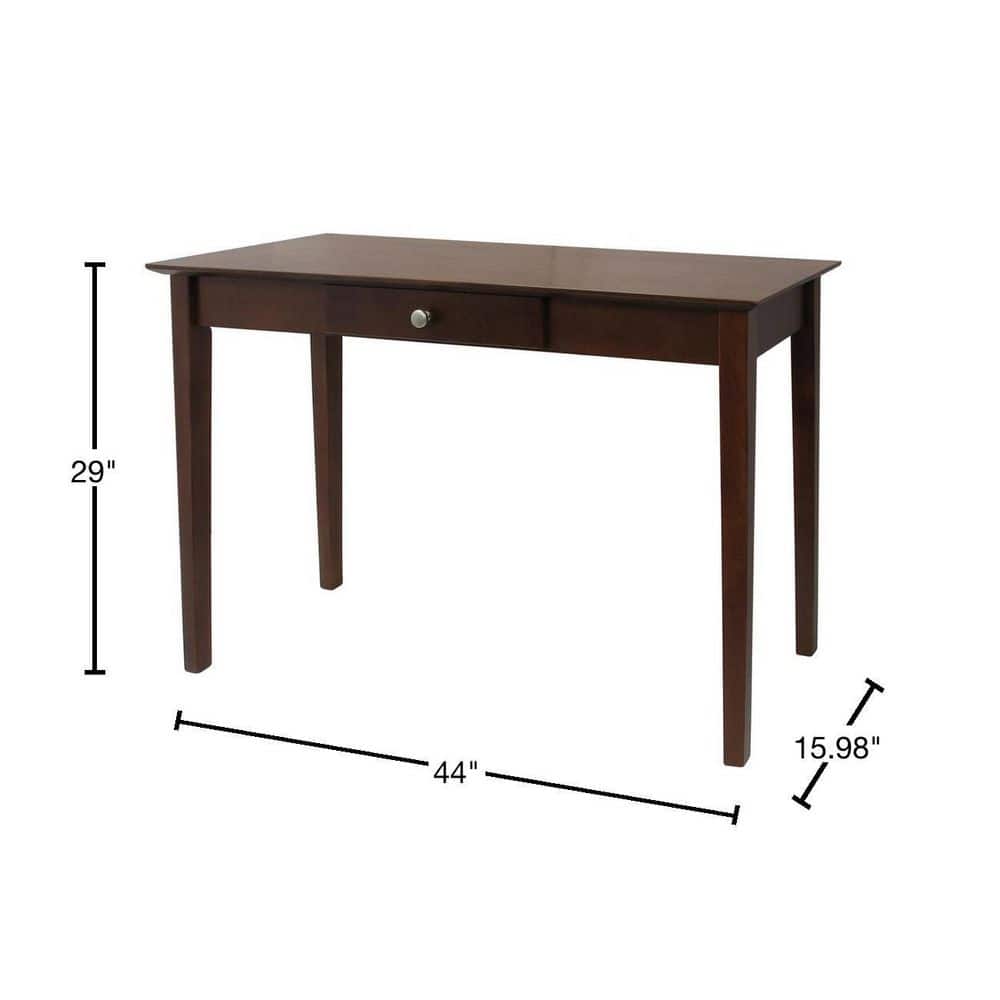 Transitional Antique Walnut Rectangular Console Table with Storage