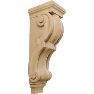 8 in. x 6-1/2 in. x 22 in. Unfinished Wood Cherry Small Jumbo Traditional Corbel