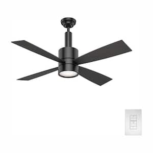 Bullet 54 in. Integrated LED Indoor Matte Black Ceiling Fan with Light and Wall Control