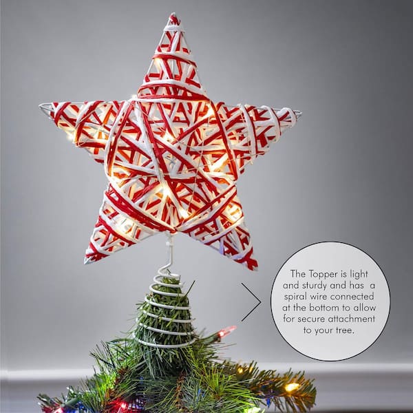 ORNATIVITY Candy Snowflake Tree Topper - Peppermint Candy Cane Sour  Licorice Star Snowflake Christmas Tree Topper Decor OR-180 - The Home Depot