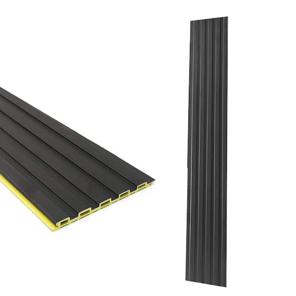 Afoxsos Black WPC Wainscoting Panels, 16-Pack 48 x 6 in. 3D Wall Accents for Interior Wall Decor, Living Room, Bedroom