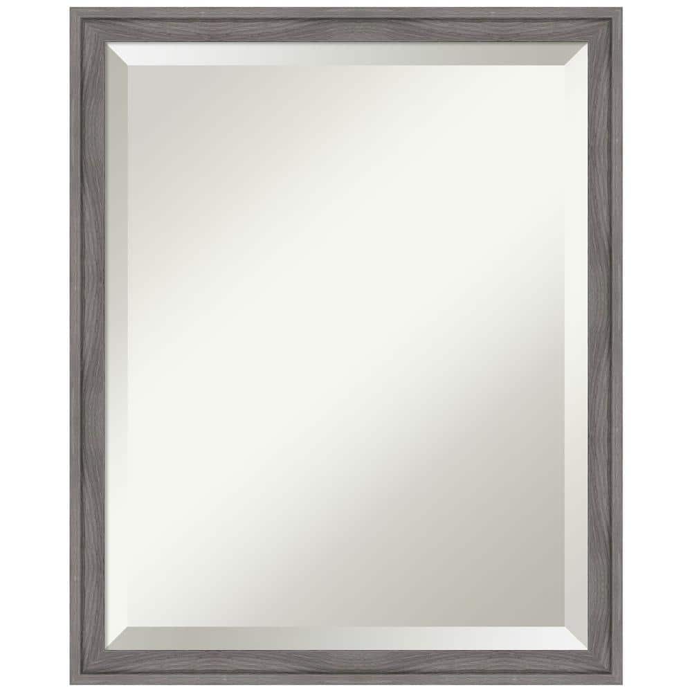 Florence Grey 17.75 in. x 21.75 in. Beveled Casual Rectangle Framed Wall Mirror in Gray price history on PriceWatchPro