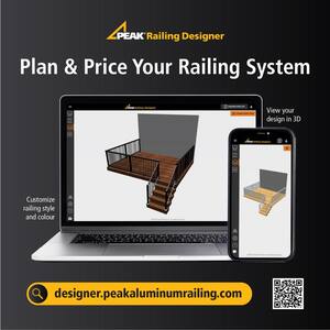 2 in. x 42 in. Black Aluminum Deck Railing Stair Post