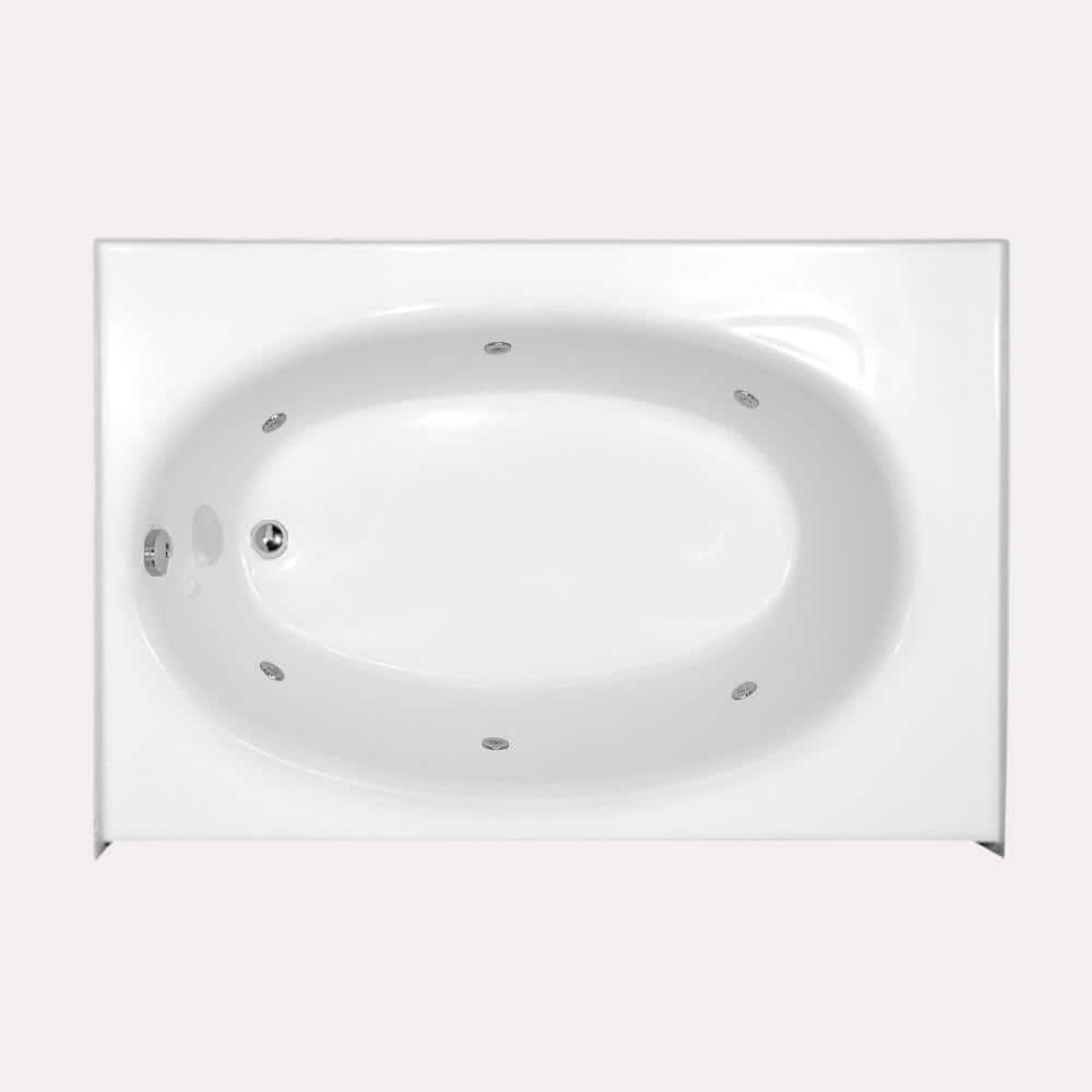 Kona 60 in. Left Drain Alcove Rectangular Whirlpool Bathtub in White price history on PriceWatchPro