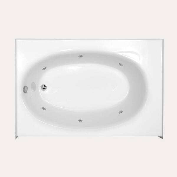 Hydro Systems Kona 60 in. Left Drain Alcove Rectangular Whirlpool Bathtub in White