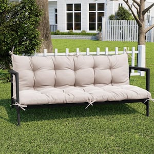 61 in. x 19.7 in. Rectangular Outdoor Bench/Swing Cushion with Backrest in Beige