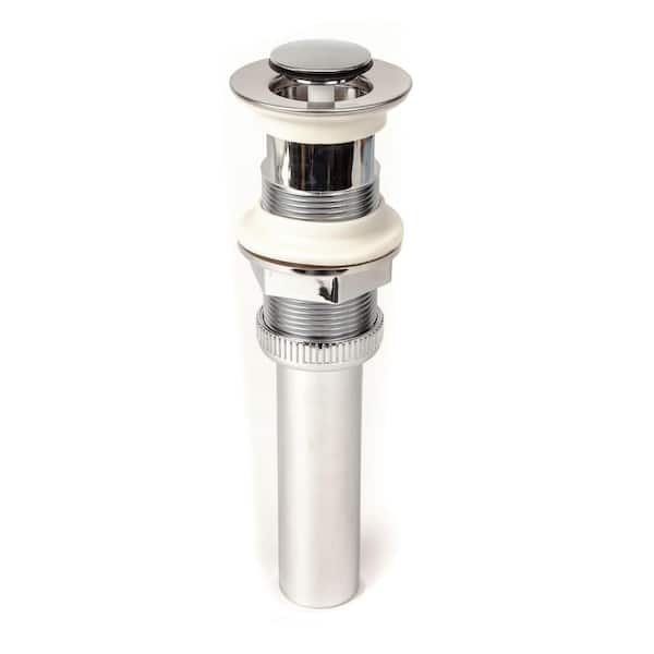 PF WaterWorks 1-1/4 in. DecoDRAIN Push Closing (Flushed Cap) Pop-Up Drain Plated ABS Body with Overflow in Chrome