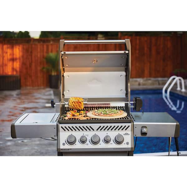 Rogue 3-Burner Natural Gas Grill with Infrared Rear and Side Burners in Stainless Steel