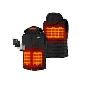 Men's Medium Black 7.38-Volt Lithium-Ion Lightweight Heated Down Vest with 800 Fill Power Down and Upgraded Battery