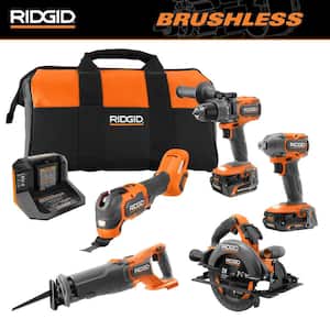 18V Brushless Cordless 6-Tool Combo Kit with (1)6.0 Ah and (1)2.0 Ah MAX Output Batteries and Charger