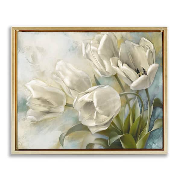 Stupell Industries Curling Tulip Blooms by Igor Levashov Gold Floater Frame Nature Graphic Art Print 25 in. x 31 in.