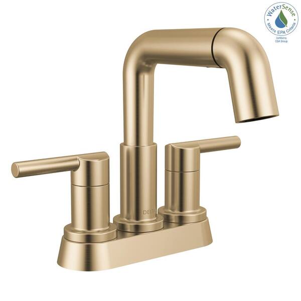 Delta Nicoli Gold 4 in. Centerset Double Handle Pull-Down Spout