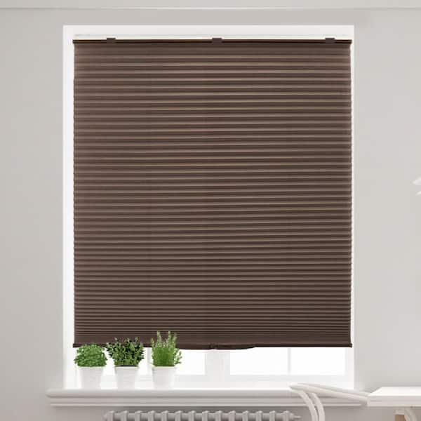 Lumi Home Furnishings DIY Mocha Cordless Light Filtering Polyester Honeycomb Cellular Shade 34 in. W x 64 in. H