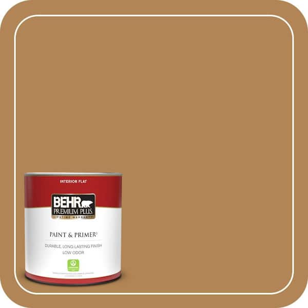 BEHR PREMIUM PLUS 1 qt. #S290-6 Golden Rice Flat Low Odor Interior ...