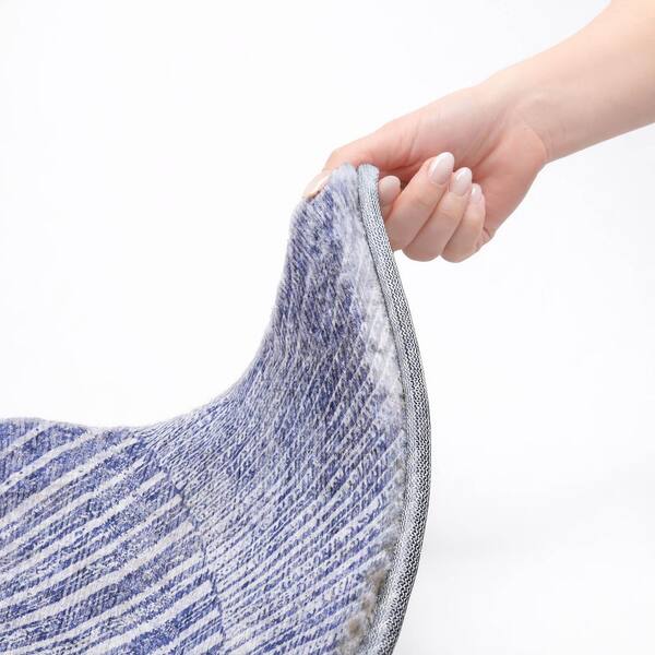 Dream Shag Premium Machine Washable Abstract ADS542 Navy 10 ft. x 14 ft. Area Rug