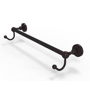 Waverly Place Collection 36 in. Towel Bar with Integrated Hooks in Antique Bronze