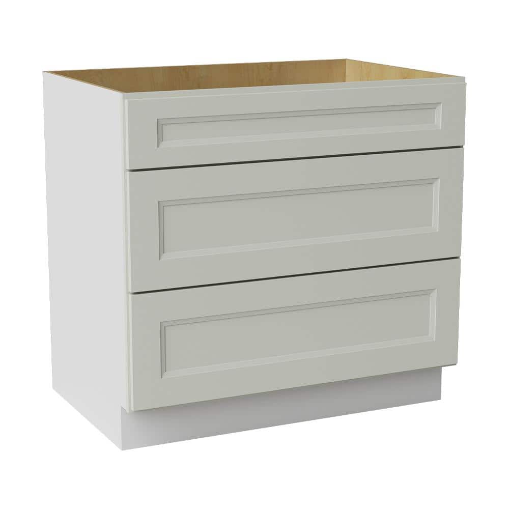36 in. W x 24 in. D x 34.5 in. H Ready to Assemble Double Shaker Drawer Base Kitchen Cabinet in Laguna Grey price history on PriceWatchPro