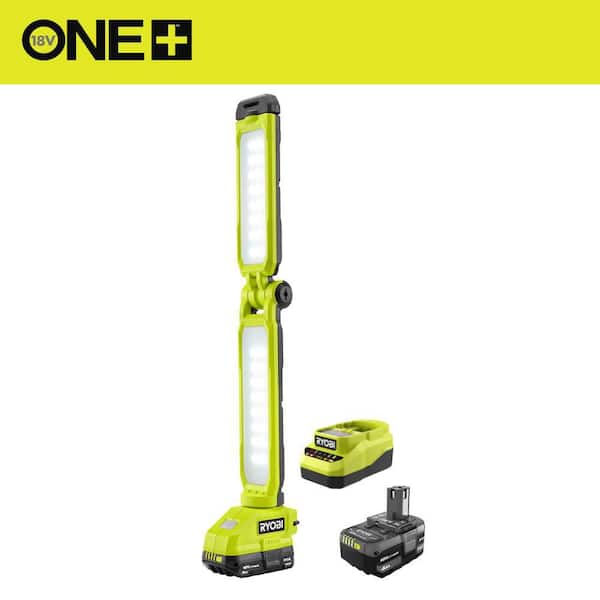 ONE+ 18V Cordless LED Workbench Light Kit with 4.0 Ah Battery, 2.0 Ah Battery, and Charger