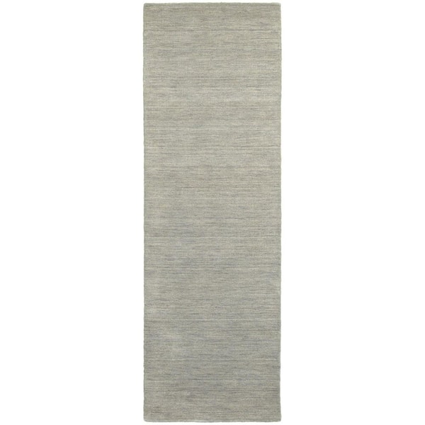 2 ft. x 8 ft. Gray Solid Color Washable Area Rug