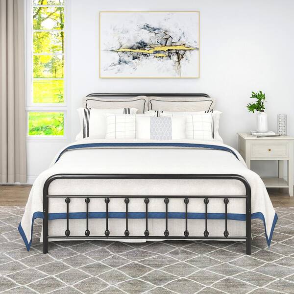 platform bed frame queen home depot