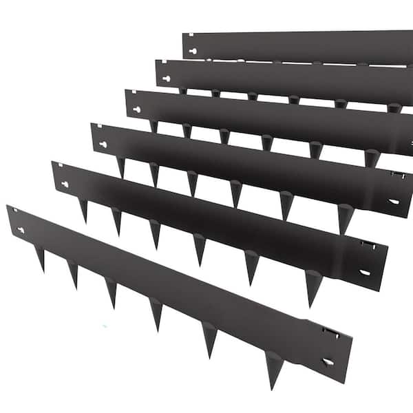 20ft. x 8in. Rust-Proof Galvanized Steel Black Flexible Landscape Edging for Garden Design 6-Pieces