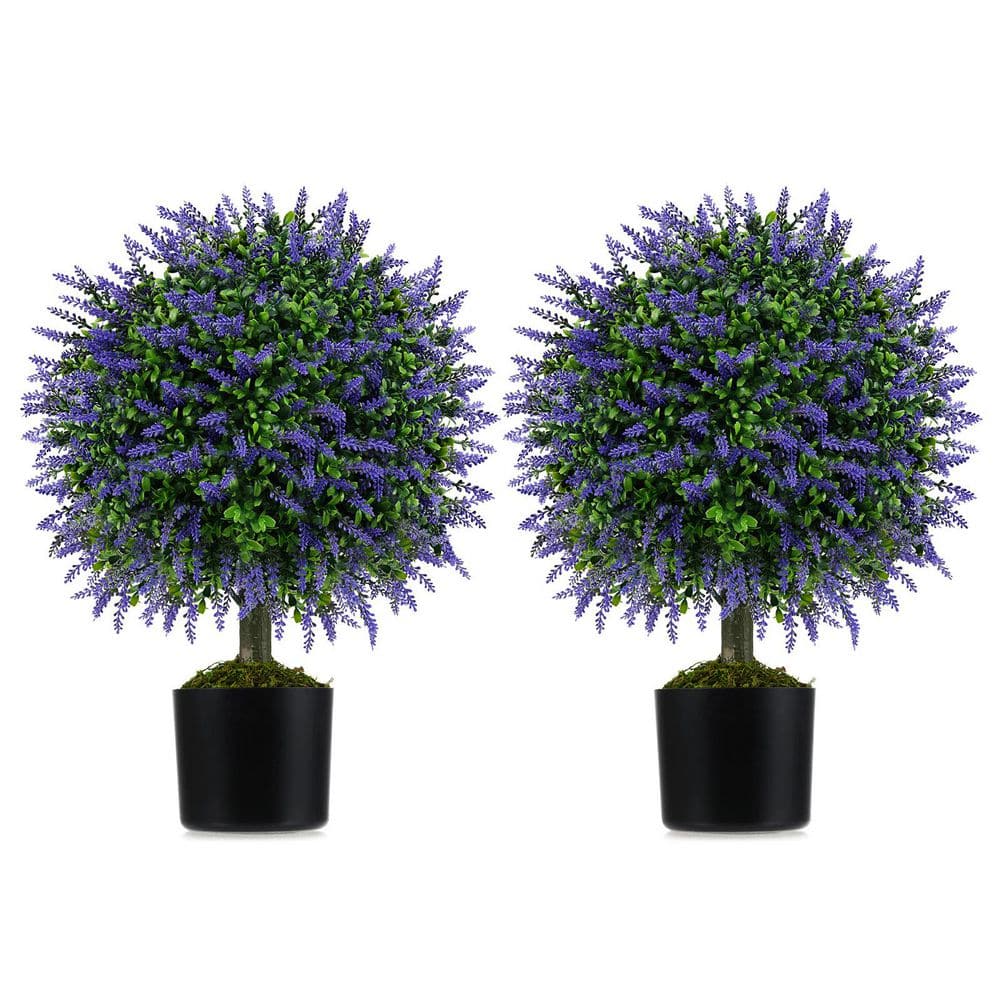 Set of 2 Artificial Lavender Topiary Ball Trees 23 in. Faux Boxwood Ball Tree price history on PriceWatchPro