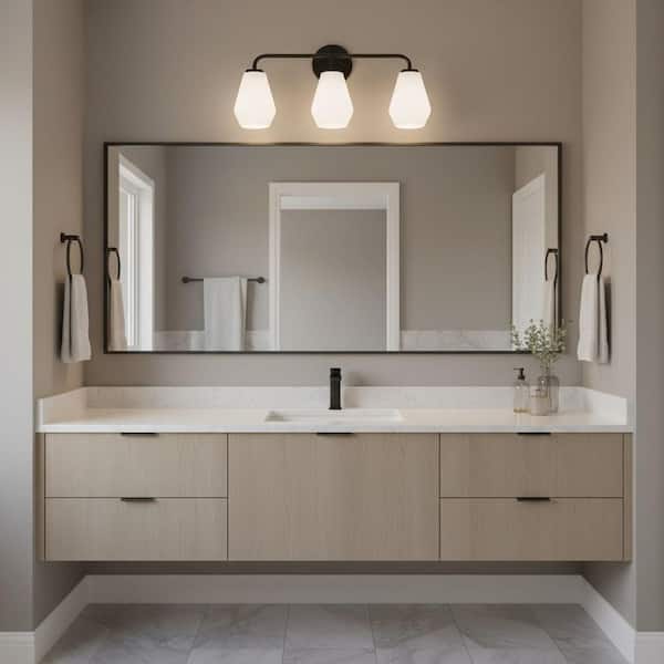 LARK Gio 24.0 in. 3 Light Black Vanity Light