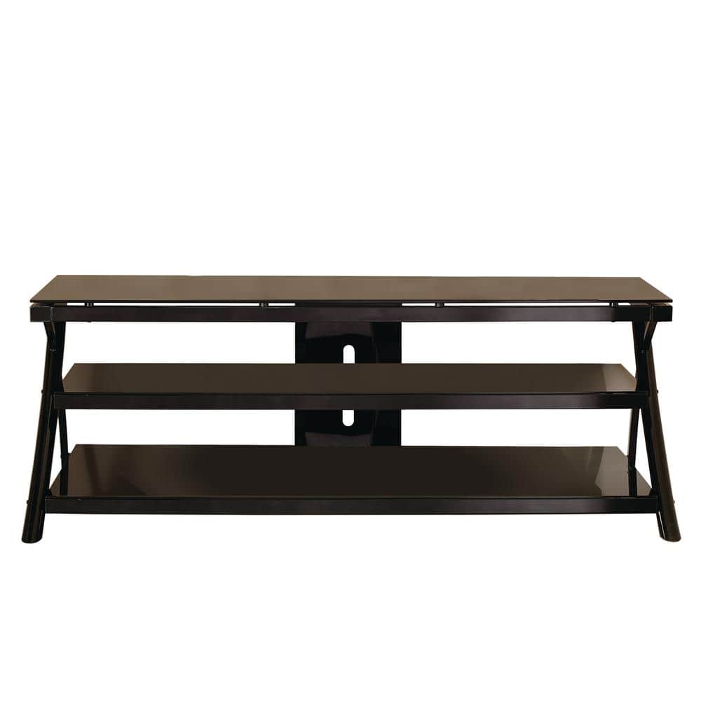 Lucio 65'' Black Metal and Glass Media Console