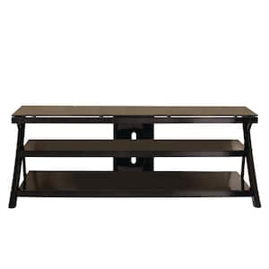 Cyndi Black TV Stand Fits TV's up to 60 in. with Two Display Shelves