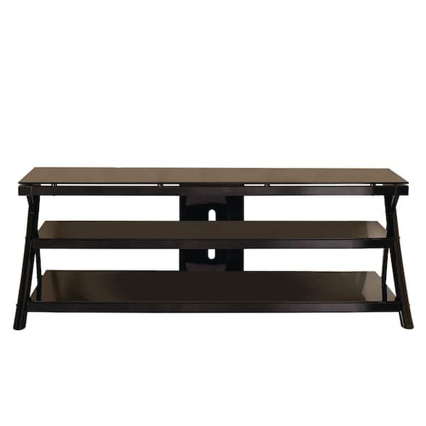 Steve Silver Cyndi Black TV Stand Fits TV's up to 60 in. with Two Display Shelves