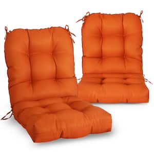 42 in. L x 21 in. W x 4 in. H Outdoor/Indoor Seat/Back Chair Cushion, Set of 2, Burnt Orange