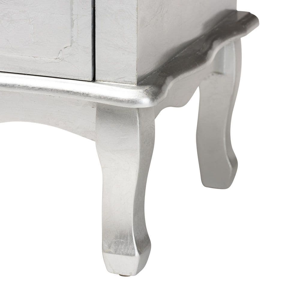 Newton Traditional Silver 3-Drawer Solid Wood Nightstand