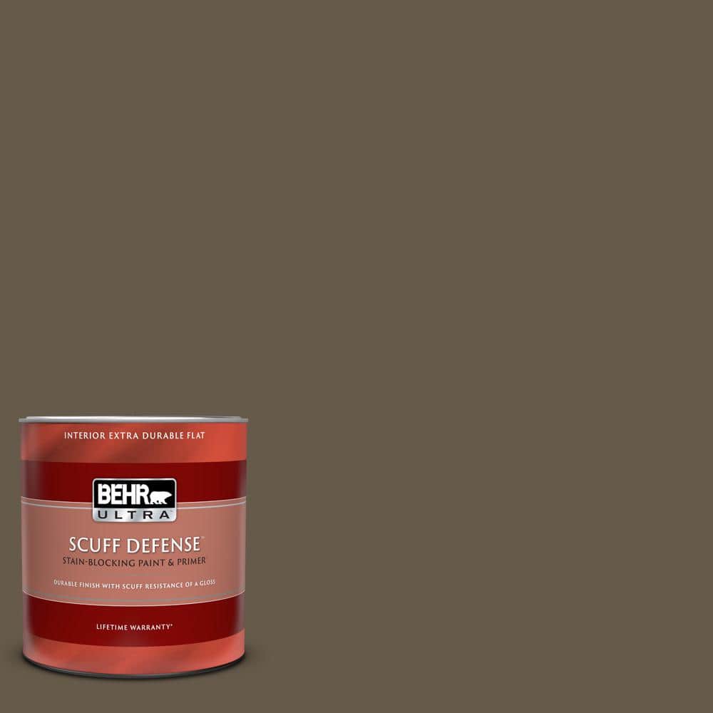 BEHR ULTRA 1 qt. #740D-7 Frontier Shadow Extra Durable Flat Interior Paint  & Primer 172304 - The Home Depot