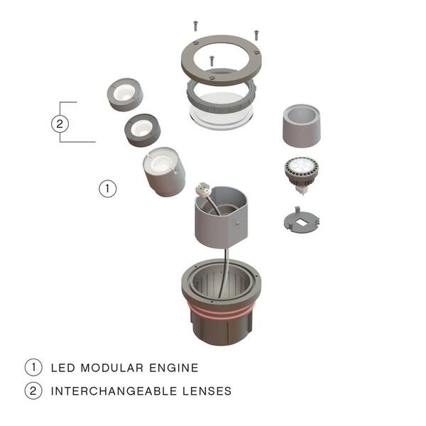 HINKLEY - Low Voltage Bronze In Ground Weather Resistant Well light with No Bulbs Included