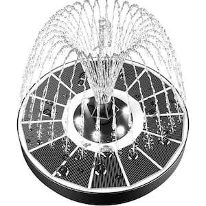 3.5-Watt Floating Solar Powered Water Pump Built-in 2000 Battery with 7 Nozzle and 4 Fixer, White