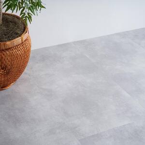 Duren Concreto Silver 28MIL x 18 in. x 36 in. Glue Down Luxury Vinyl Tile Flooring (1728 Sq. Ft./Pallet)
