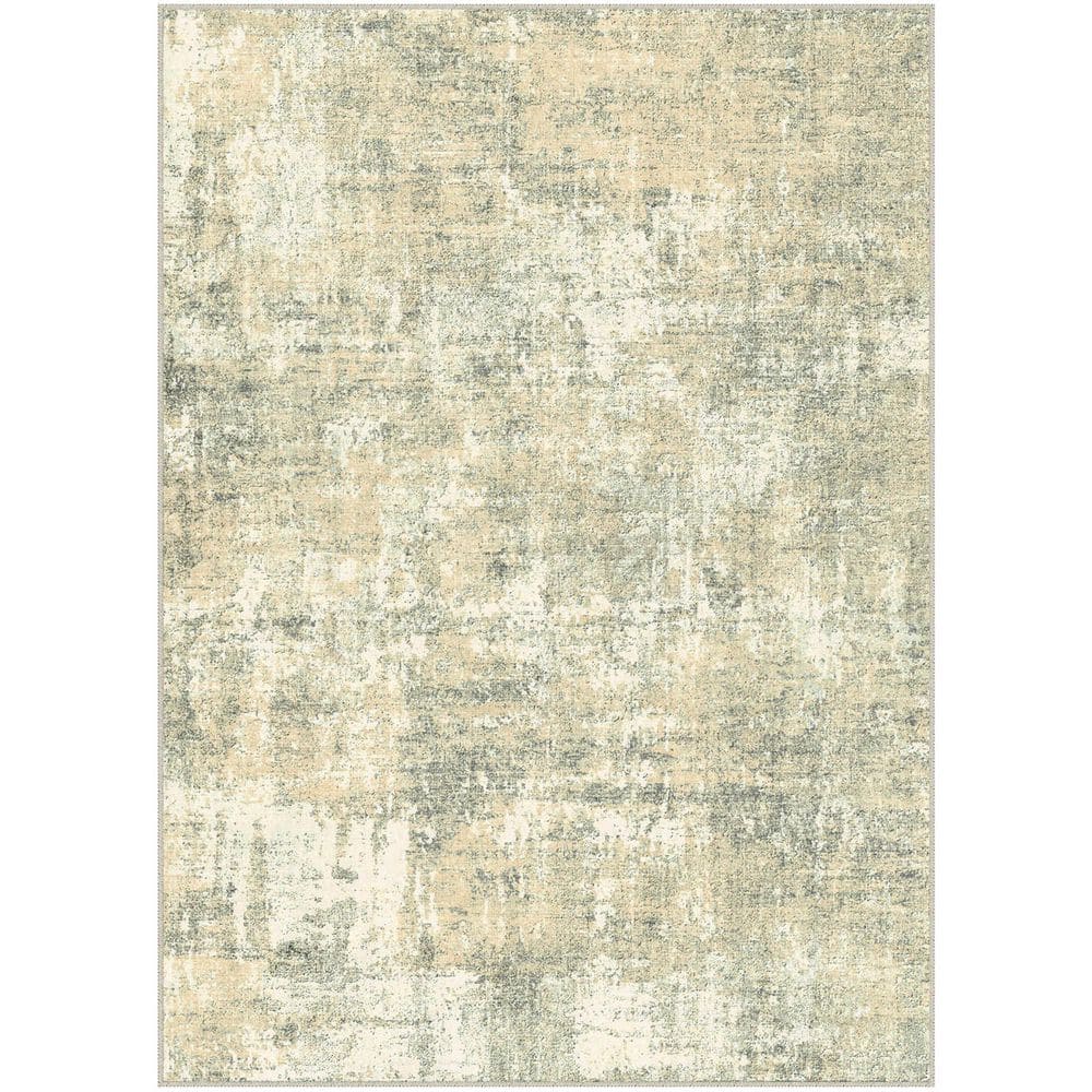 Morocco Beige/Gray 5 ft. x 7 ft. Modern Abstract Area Rug price history on PriceWatchPro