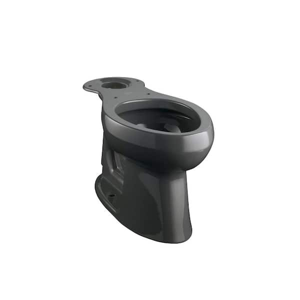 KOHLER Highline 12 in. Rough In Elongated Chair Height Toilet Bowl Only in Black, Seat Not Included