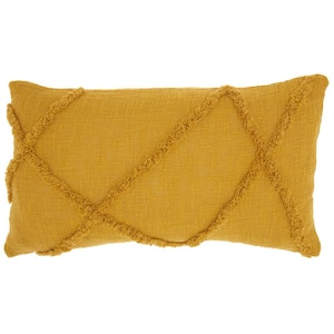Lifestyles Mustard Yellow 14 in. x 24 in. Rectangle Throw Pillow
