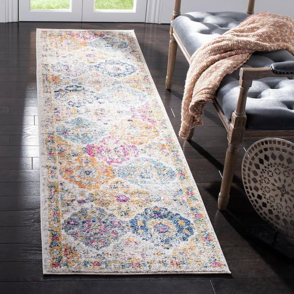 Madison Cream/Multi 2 ft. x 22 ft. Border Runner Rug