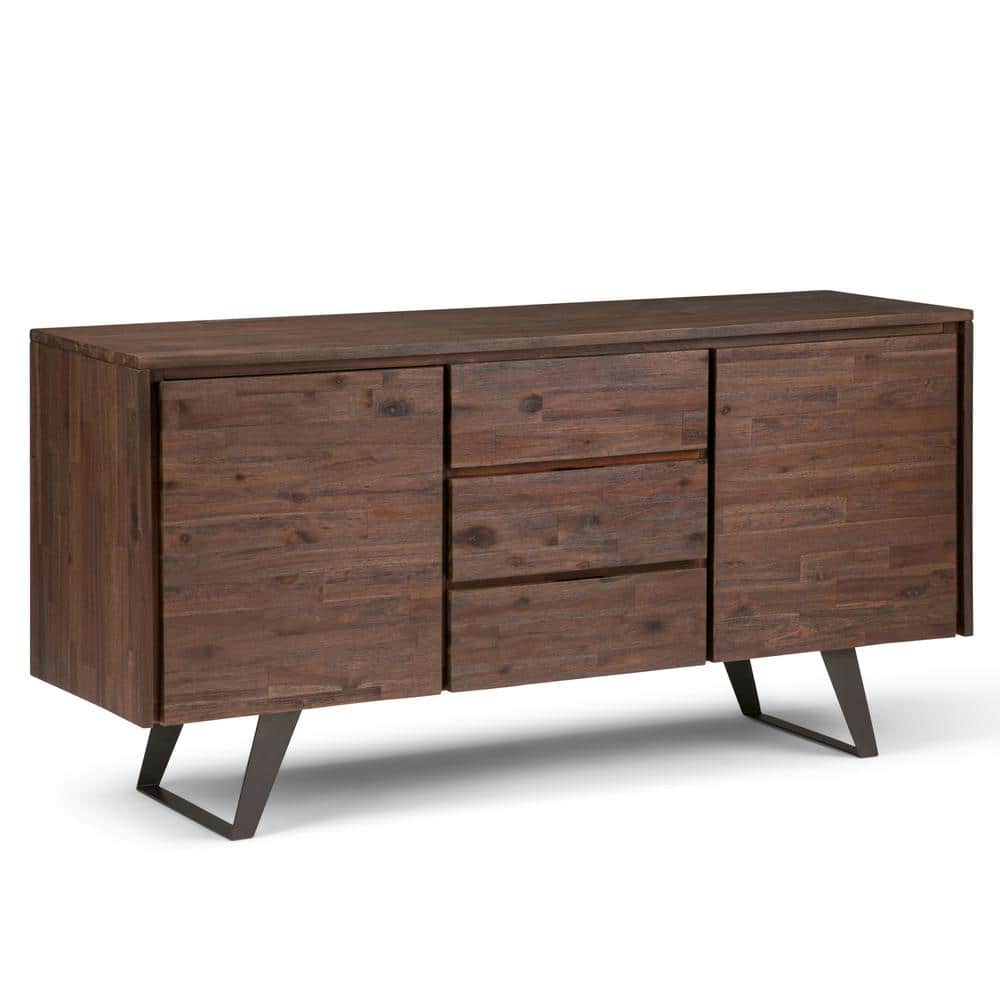 Modern sideboard in steel and wood (brown), Jesse